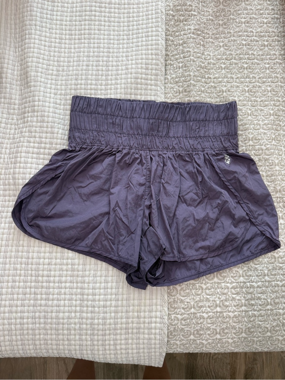 Women's Purple Athletic Shorts with Elastic Waistband